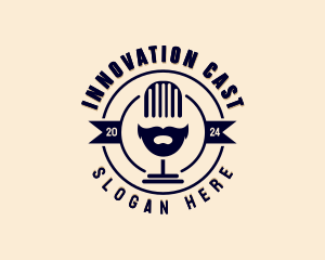 Mustache Microphone Podcast logo design