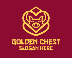 Golden Asian Pig logo design