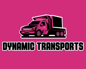 Pink Cargo Truck logo design