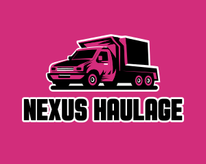 Pink Cargo Truck logo design