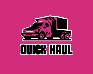 Pink Cargo Truck logo design