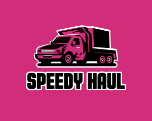 Pink Cargo Truck logo design