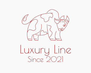 Angry Cow Bull Line logo design