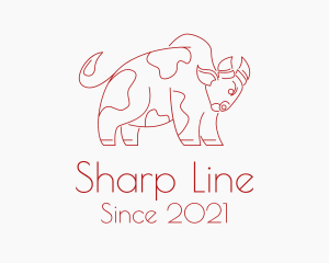 Angry Cow Bull Line logo design