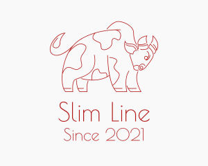 Angry Cow Bull Line logo design