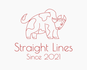 Angry Cow Bull Line logo design