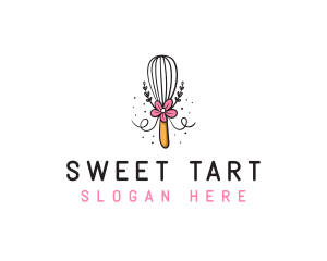 Floral Baking Wisk logo design