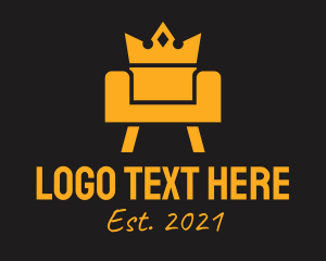 Throne - Golden Royal Couch logo design