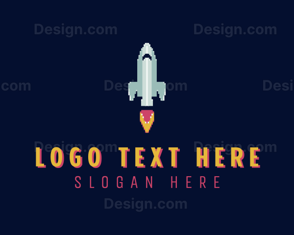 Rocket Ship Pixel Logo