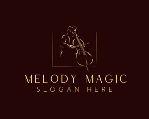 Classical Cello Musician logo design