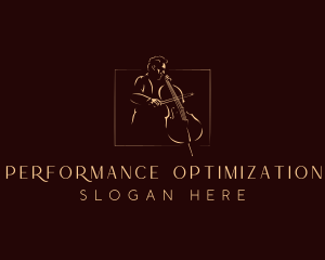 Classical Cello Musician logo design