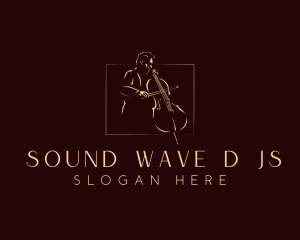 Classical Cello Musician logo design