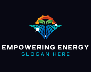 Solar Panel Sunlight logo design