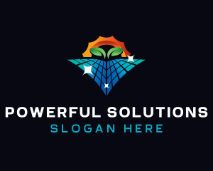 Solar Panel Sunlight logo design