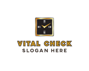 Luxury Checkmark Watch logo design