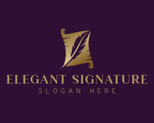 Quill Scroll Stationery logo design