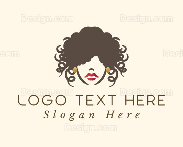 Curly Hair Woman Logo