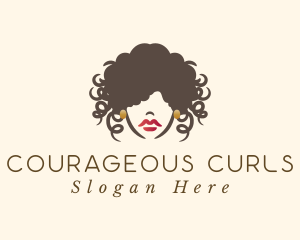 Curly Hair Woman logo design