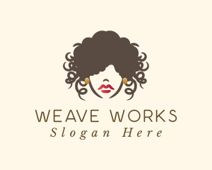 Curly Hair Woman logo design