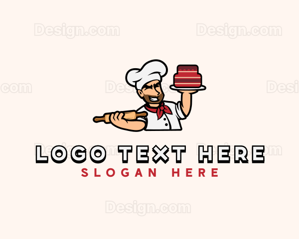 Male Baker Cartoon Logo