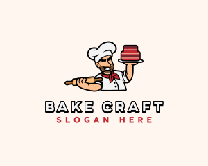 Male Baker Cartoon logo design