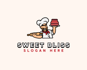 Male Baker Cartoon logo design