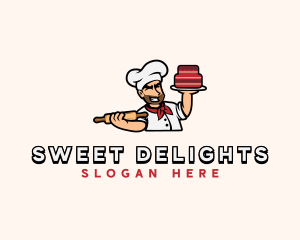 Male Baker Cartoon logo design