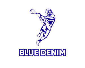 Blue Lacrosse Player logo design