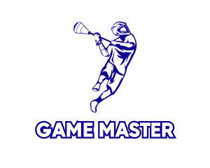 Blue Lacrosse Player logo