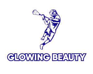 Blue Lacrosse Player logo