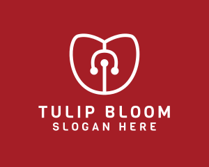 Stethoscope Tulip Health logo design