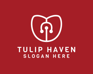 Stethoscope Tulip Health logo design