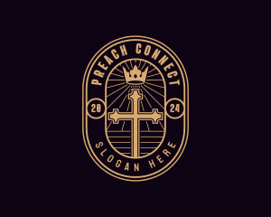 Crown Catholic Cross logo design