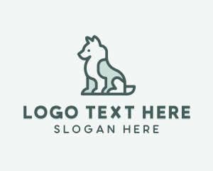 Husky Dog Pet logo