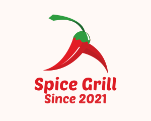 Walking Chili Pepper logo design