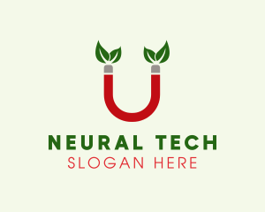 Leaf Magnet Letter U Logo