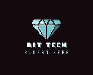 Jewelry Diamond Pixel logo design