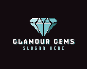 Jewelry Diamond Pixel logo design