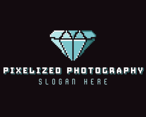 Jewelry Diamond Pixel logo design