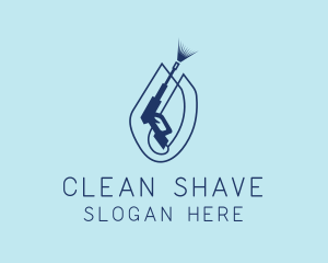 Blue Pressure Washer Cleaning logo design