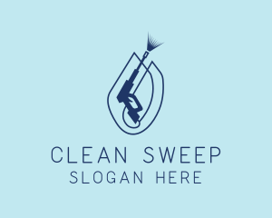 Blue Pressure Washer Cleaning logo design