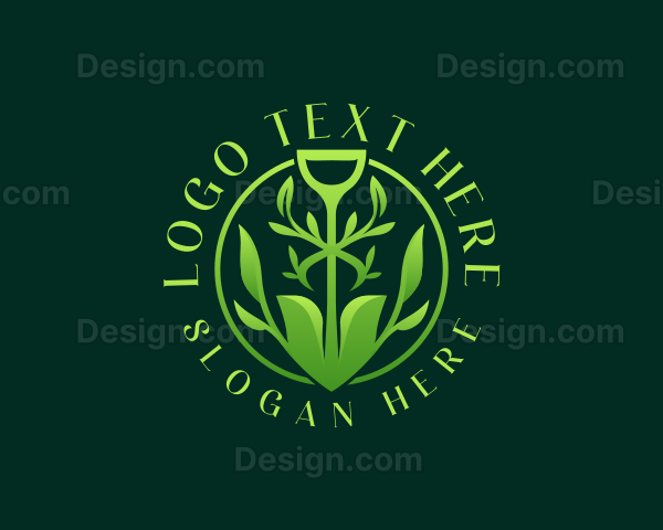 Botanical Shovel Planting Logo