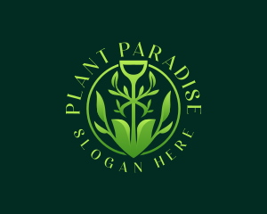 Botanical Shovel Planting logo design