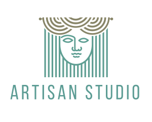 Curtains & Woman Face logo design