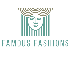 Curtains & Woman Face logo design