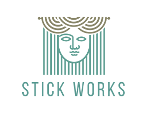 Curtains & Woman Face logo design