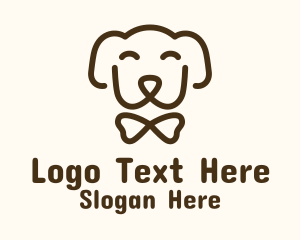 Brown Bowtie Dog Logo