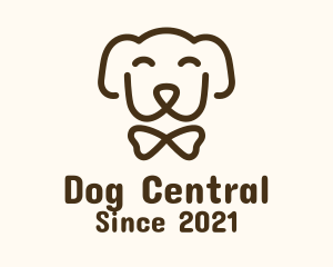 Brown Bowtie Dog logo design