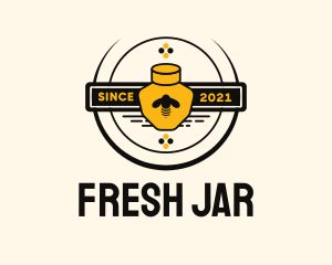 Honey Bee Jar Badge logo design