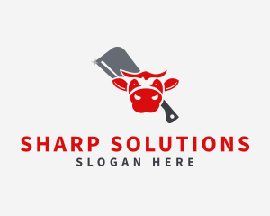 Steak Meat Butcher logo design